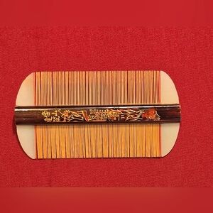 Vintage Hand Painted Japanese Bamboo Haircomb